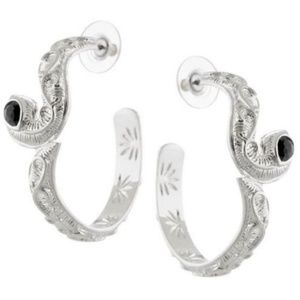 Slinky Snake Hoop Ear "Simulated Black Diamond"